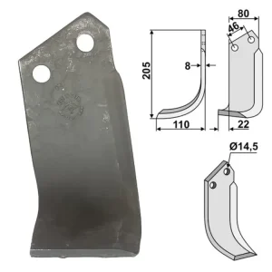 Online Kaufen Industriehof® Fräsmesser links/rechts 205 x 80 x 8 mm, Bohrung 14,5 mm, für Breviglieri, Dondi, Maletti