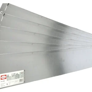 Ausverkauf bellissa VK-Set Rasenkante Metall silber 118 x 12,45 cm bestehend aus 5-20 Stck. a. 118 cm, Nutzlänge 5,75-23 m