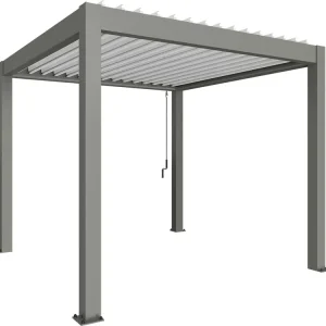 biohort® Pergola quarzgrau-metallic, Lamellendach weiß Markenprodukt
