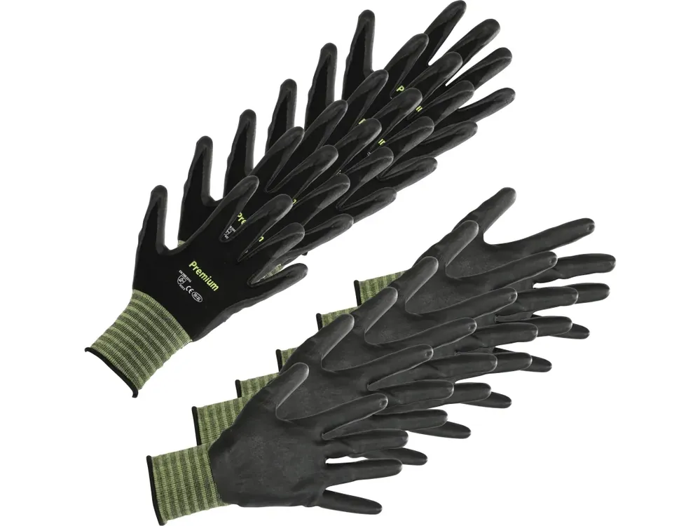 Angebot Keron Handschuhe "Premium" 6 Paar, Nylon-Feinstrick, nitrilschaumbeschichtet