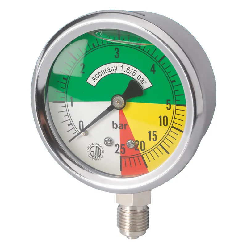 Wochenendangebot Glyzerinmanometer mit gespreitzter Skala 0-5/25 bar