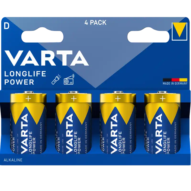 Varta Longlife POWER D, 4 Stück – Leistungsstarke Energie Solange Der Vorrat Reicht