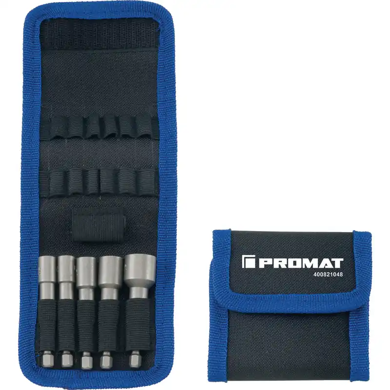 PROMAT Steckschlüsselsortiment 5-teilig SW 6/7/8/10/13 mm Antrieb 1/4 Zoll 6-Kant E6,3 Knallerangebot