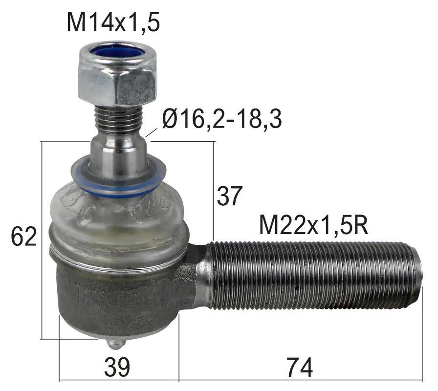 Kugelgelenk M22x1,5 re Markenprodukt