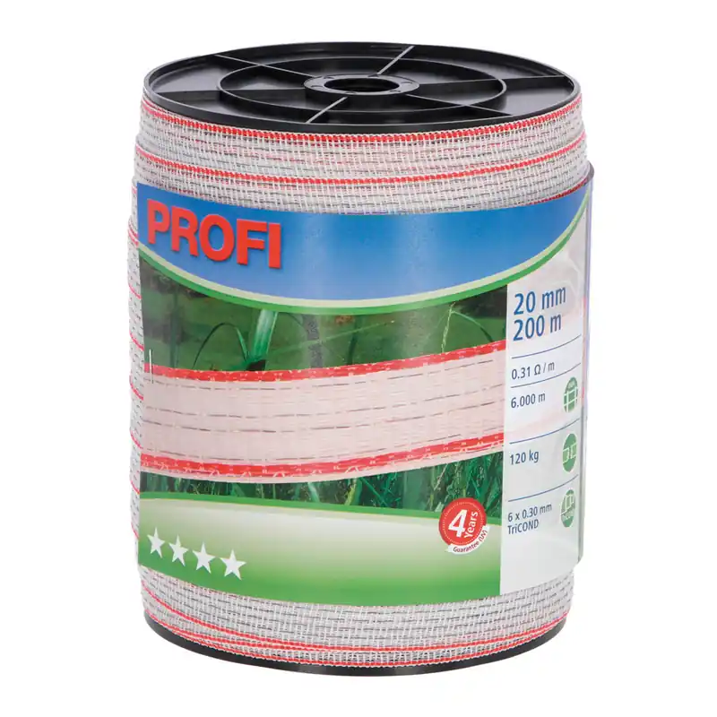 Preiswert Weidezaunband Profi weiß/rot, 20 mm / 200 m