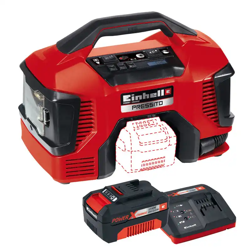 Ausverkauf EINHELL Kompressor Pressito Hybrid Set