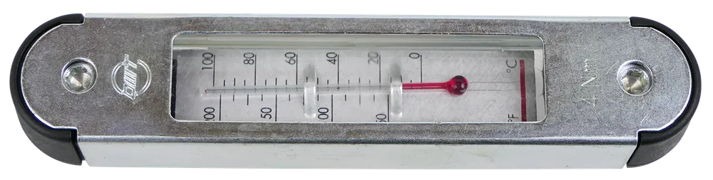 Günstig OMT Ölstandsanzeige für Hydrauliköltanks mit Temperaturanzeige, Lochabstand 127mm, Anzeige Min und Max