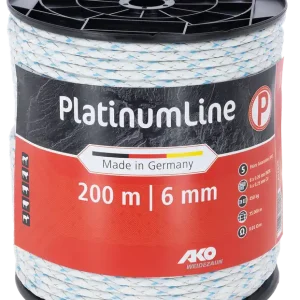 AKO Weidezaunseil Platinum weiß/blau 6 mm / 200 m Highlight