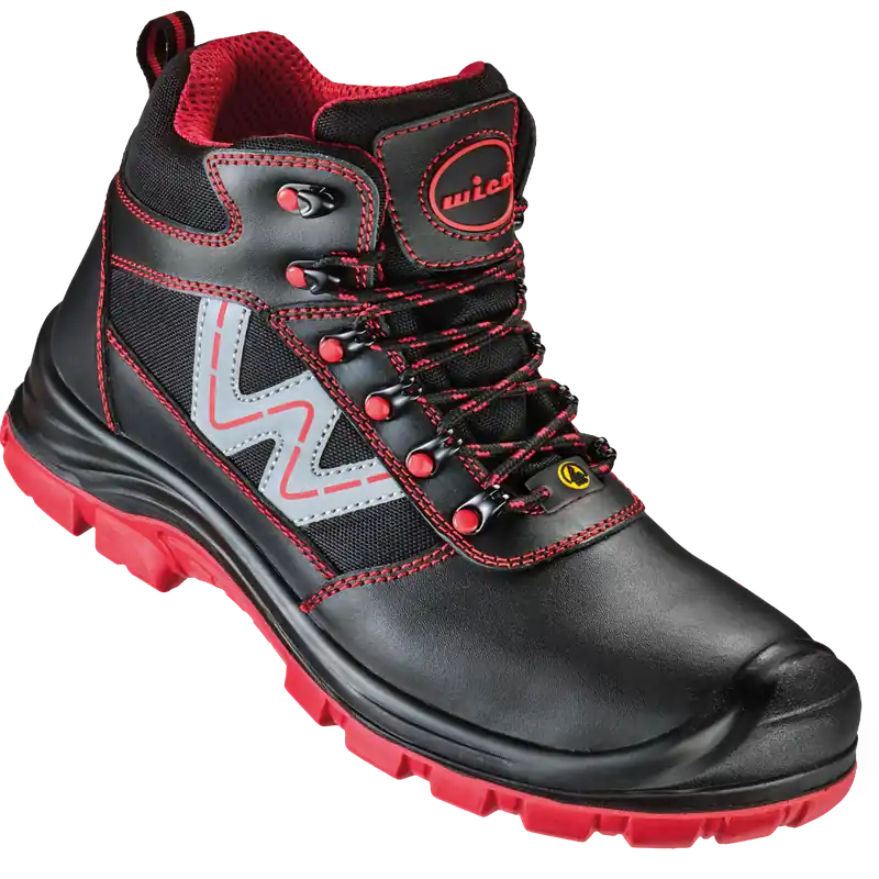 wica SI-Schnürstiefel S3 Canelli schwarz/rot 39 Wochenendangebot