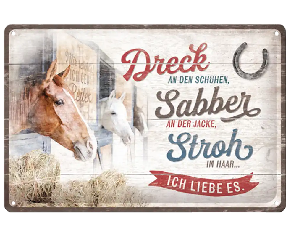 Blechschild Pferde Abverkauf