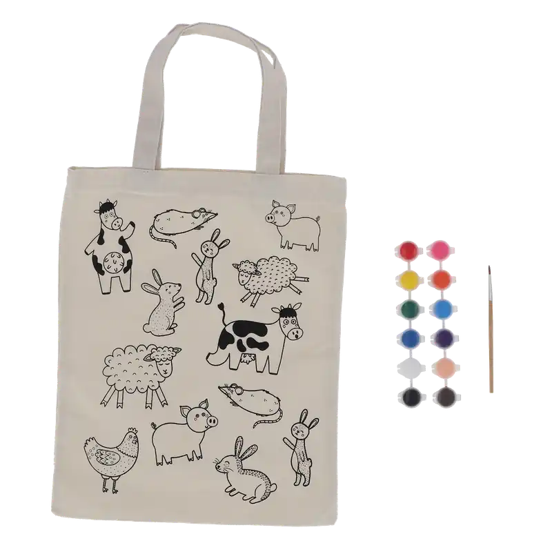 Garantierte Lieferung Tragtasche Bauernhof zum Ausmalen