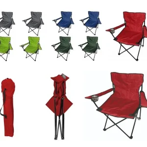 Direktkauf 2 x Campingstuhl Faltstuhl Anglerstuhl Regiestuhl Cup Holder m. Tasche 5 Farben