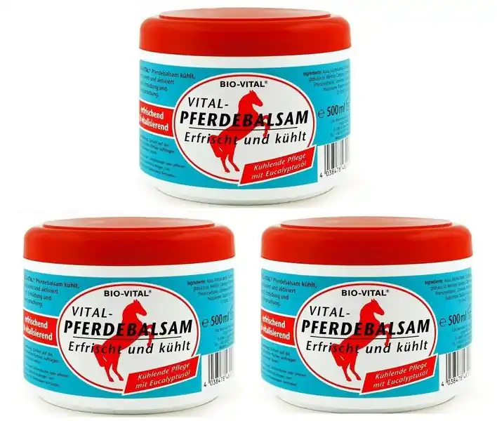 Bio-Vital Pferdebalsam Salbe Balsam Gel Sportgel Massagegel 3x500 ml Frisch Kühl Bestpreis