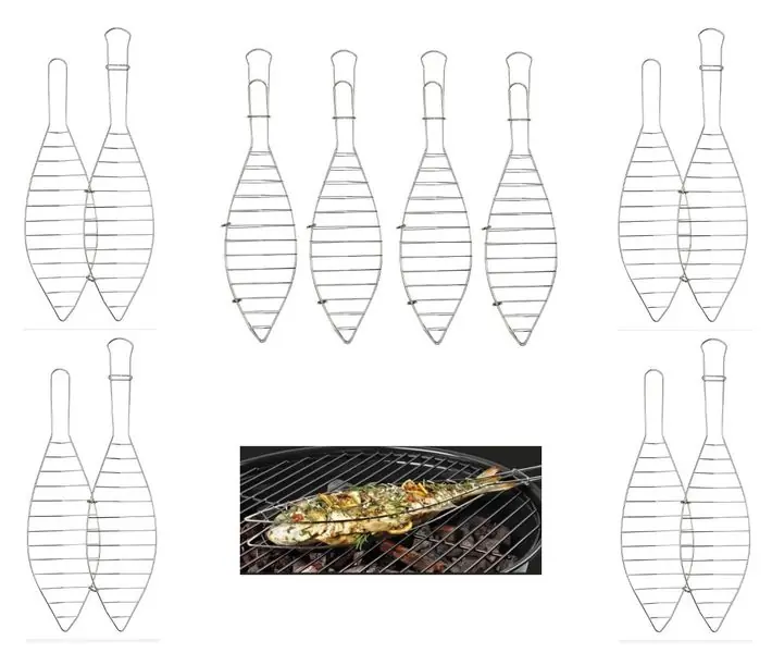 Fischbräter Fischgitter Fischgriller Grillguthalter für Fisch Edelstahl 4er Set Top-Preis