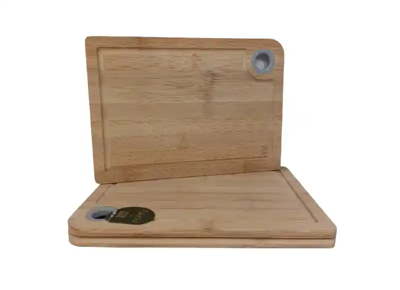 Kracherpreis 3x Bambus Frühstücksbrettchen 28x20cm Saftrinne Schneidebrett Küchenbrett Gray