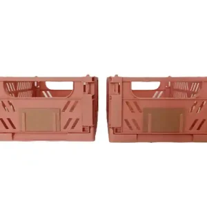 Top-Preis 2er Set Klappbox Trendy Faltbox Organizer Stapelbox Misty Coral 17x12.5x7cm