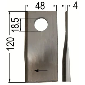 Solange Der Vorrat Reicht Klinge gedreht, li. 120 x 48 x 4, Dm = 18,5 mm
