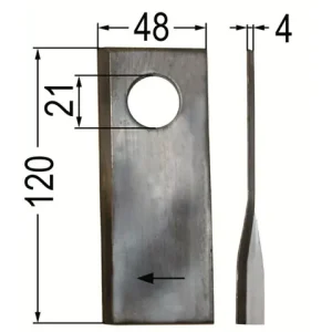 Sichere Zahlung Klinge gedreht re. 120 x 48 x 4, Ø = 21 mm
