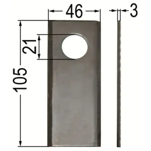 Kracherpreis Klinge gerade, 105 x 46 x 3, DM = 21