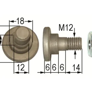 Angebot Klingenschraube M12 Dm = 30/18, H = 32 mm