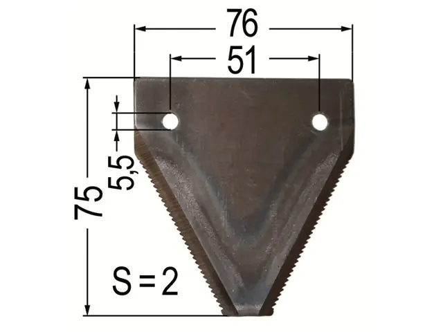 Mähmesserklinge 76 x 75 x 2 DIN 75 Echt