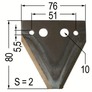Jetzt Bestellen Mähmesserklinge 76 x 80 x 2, 4 Loch gezahnt 60020