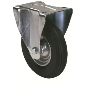Neu Vollgummi-Bockrolle Ø = 125, B = 37, H = 152 mm