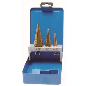 Geprüft Stufenbohrer-Set, titannitriert, 4-30 mm