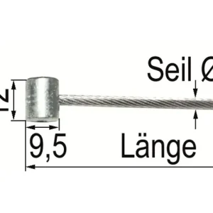 Sonderaktion Seil 3,0mm L=3m mit Quernippel 9,5x12