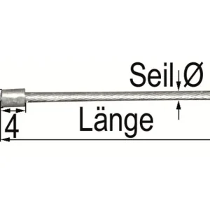 Seil 1,5mm L=2m mit Zylinder 3x4mm Top-Seller