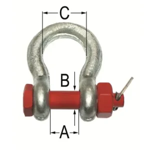 Schäkel geschweift 22 mm, 4,75t Tragfähigkeit, mit Mutter Sonderangebot