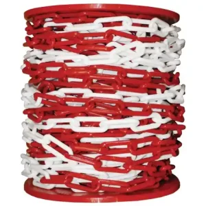 Plastikkette rot-weiß 8 x 52 mm Rolle 50 MT Red-White Garantierte Lieferung