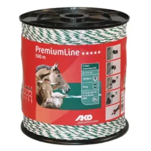 (500 m) AKO Premium-Line, Weidezaunlitze weiß/grün Sonderangebot