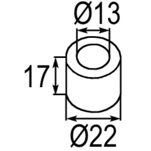 Buchse Ø22x17xØ13 zu Ausverkauf