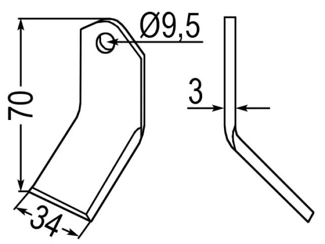 Echt Y-Messer zu Bomford