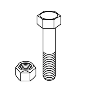Schraube mit Sicherungsmutter - M10x1,5 - 10.9 zu Bomford/Epoke/Noremat/Marsk Geprüft