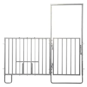 Markenware Zaunteil mit Fressplatz u. Tür 215x3x120cm zu Modul-Zaunaufstallung