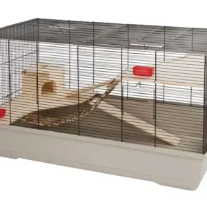Kleintierkäfig Gabbia Hamster taupe/rot 100x53x55 cm Must-Have