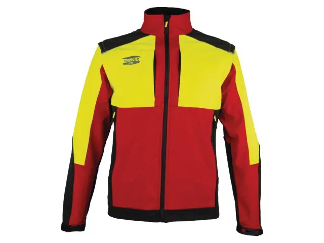 Saisonangebot Solidur Softshell Jacke Woda rot/gelb Gr 4XL
