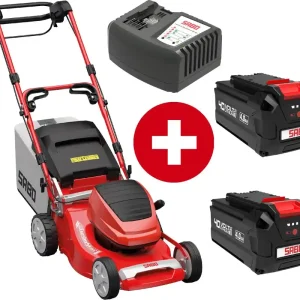 Sabo Akku-Rasenmäher 43-Accu VARIO mit 3 x 4 Ah Akkus und Schnellladegerät Sofort Bestellen