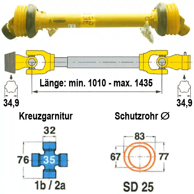Gelenkwelle "Walterscheid", Gabelweite 86 mm Angebot