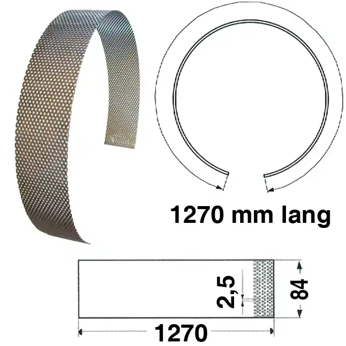 Bestpreis Mühlensieb 1270 x 84 x Loch-Ø 2,5mm
