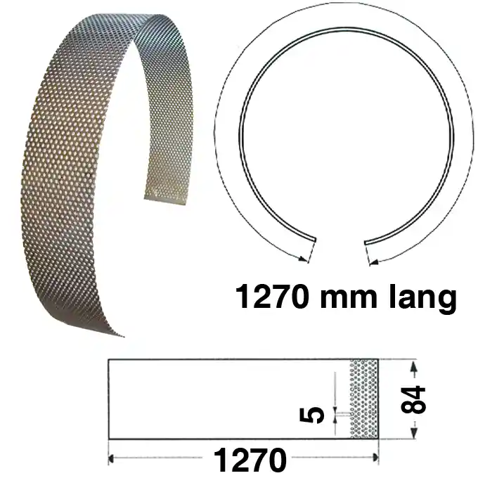 Kracherpreis Mühlensieb 1270 x 84 x Loch-Ø 5,0mm