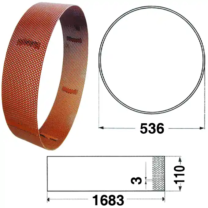 Billig Mühlensieb Ø 536 x 110 x Loch-Ø 3 mm