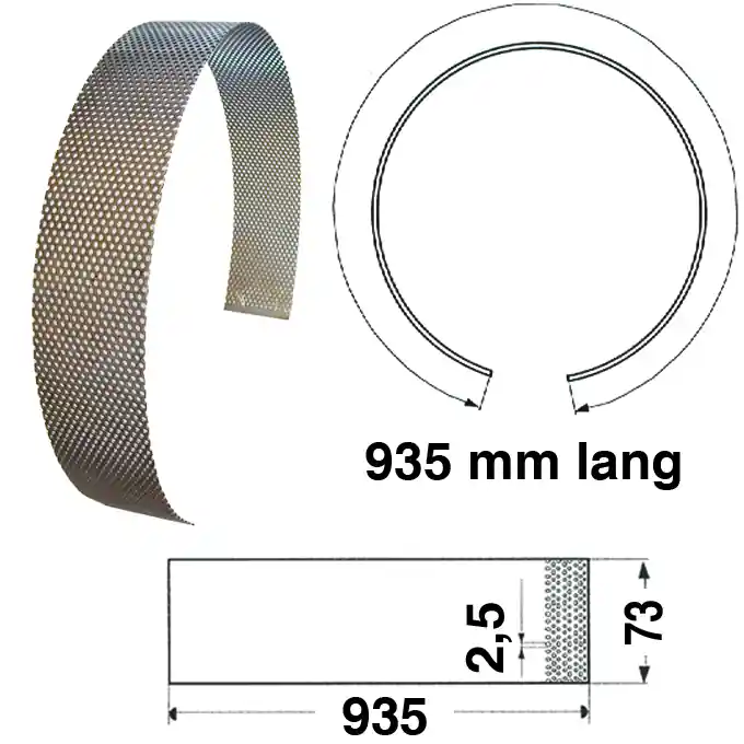 Mühlensieb 935 x 73 x Loch-Ø 2,5mm Meistverkauft