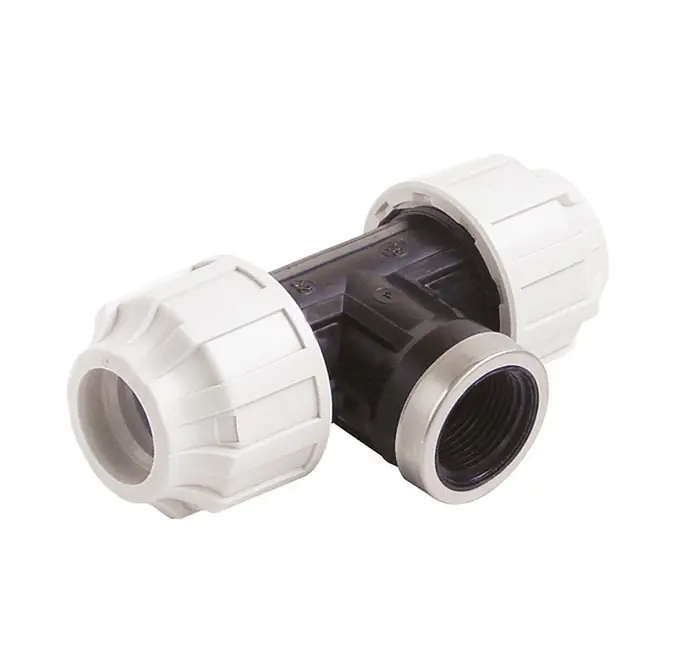 Knallerangebot PE-Kupplung Kunststoff, T-Stück 90°, 40 mm x 1 1/4" x 40 mm, mit IG