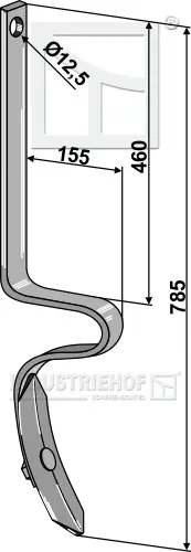Ausverkauf Spurlockererzinken mit Schar, 785 mm