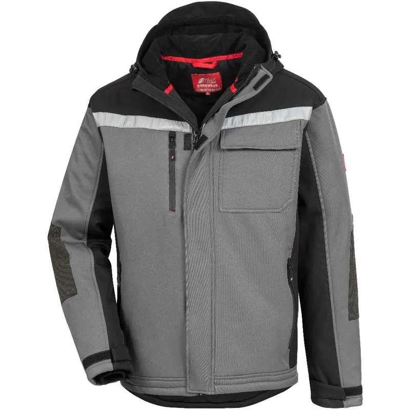 Direktkauf Winter-Softshelljacke Motion Tex Plus, Grau/Schwarz, Gr. XXL