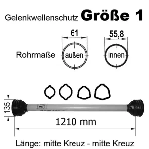 Gelenkwellenschutz "Gr. 1", 1210 mm Schneller Versand