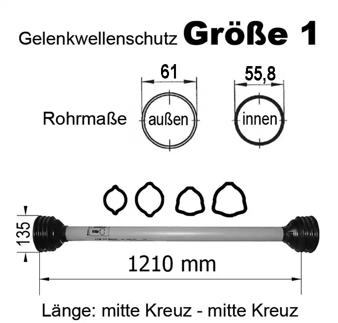 Gelenkwellenschutz "Gr. 1", 1210 mm Schneller Versand